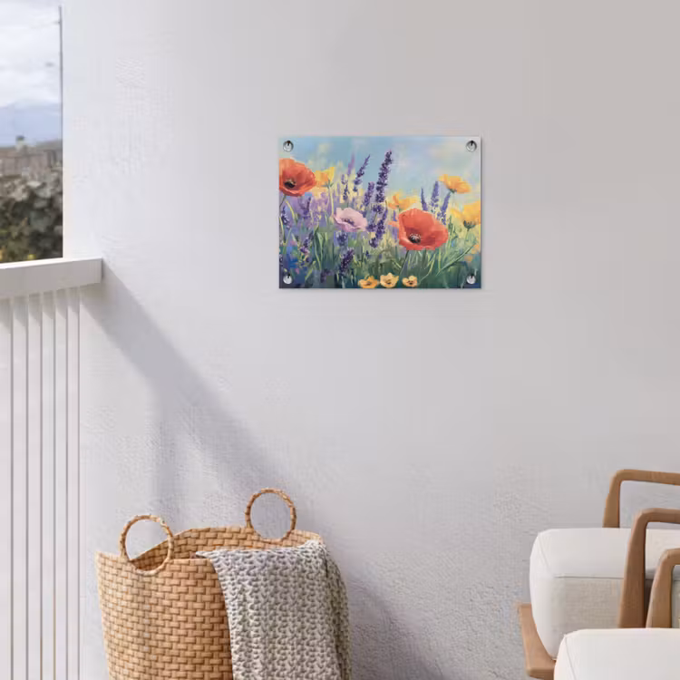 Tuinposter - Weide - Bloemen - Kleurrijk — 3