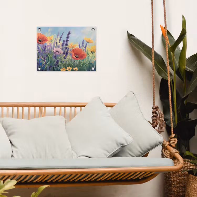 Tuinposter - Weide - Bloemen - Kleurrijk — 5