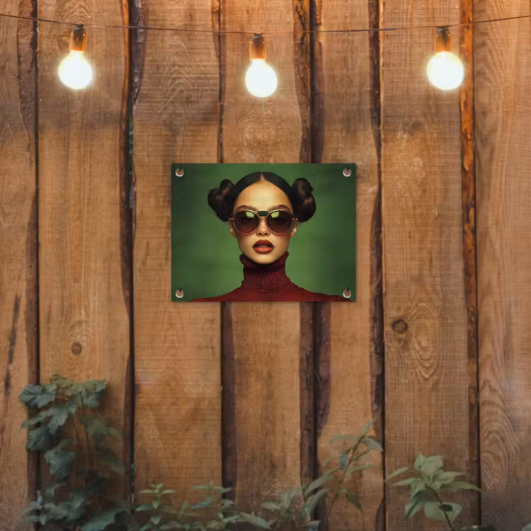 Tuinposter - Vrouw - Groen - Bril - Aesthetic - Modern — 2