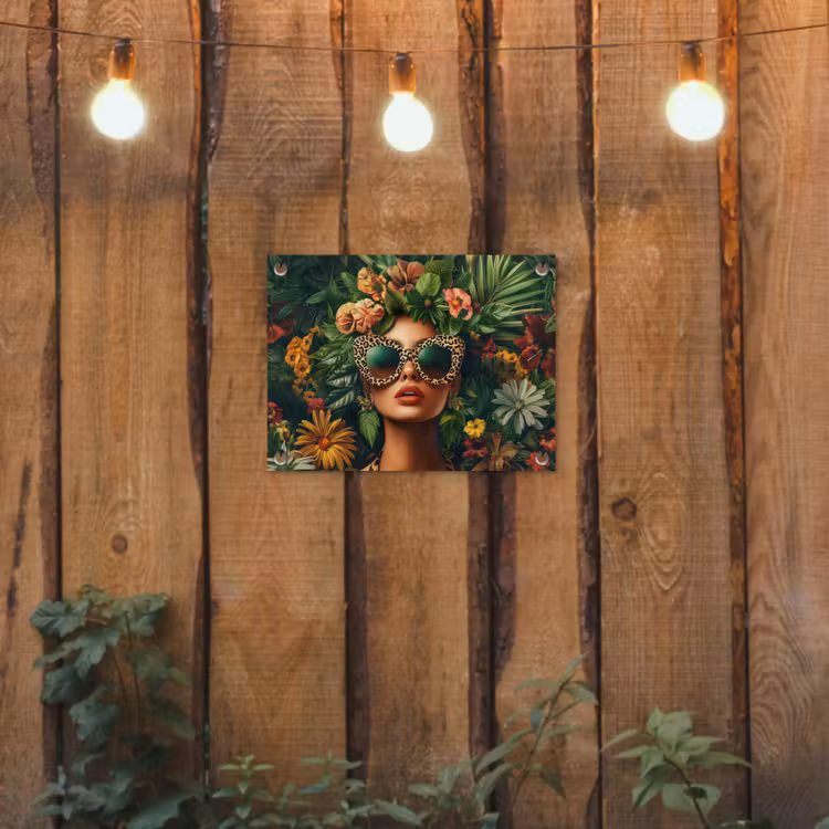 Tuinposter - Vrouw - Panterprint - Jungle - Natuur - Luxe — 2