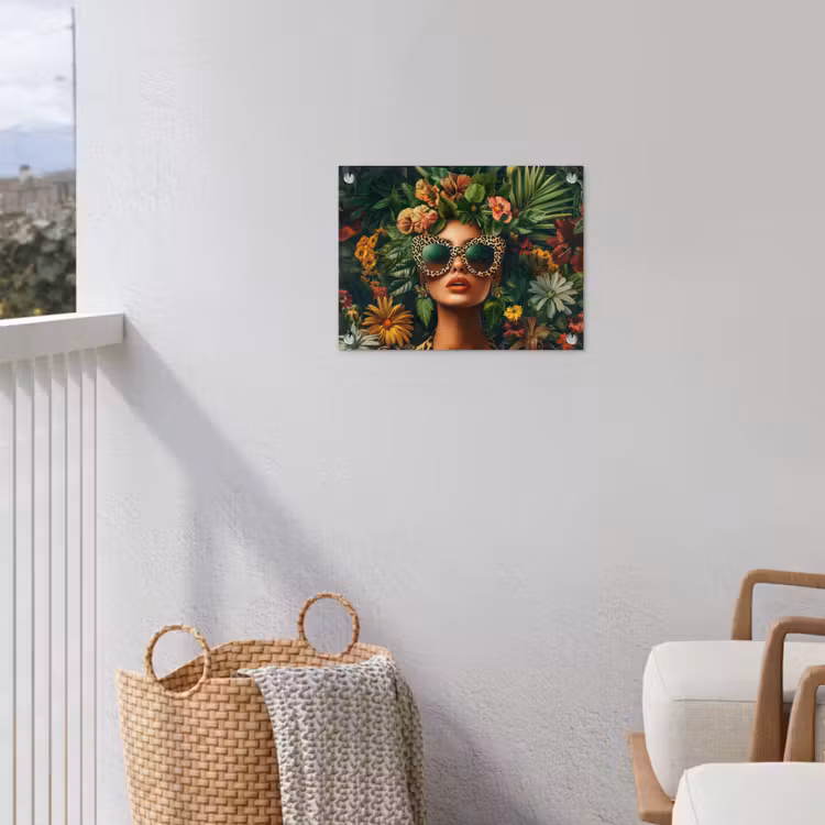 Tuinposter - Vrouw - Panterprint - Jungle - Natuur - Luxe — 3