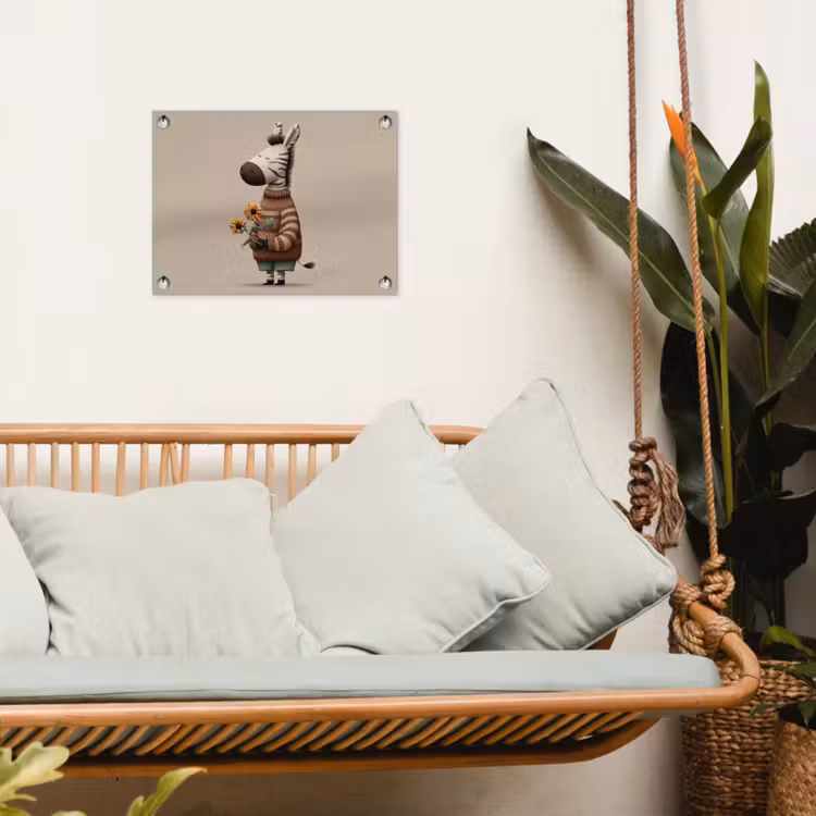 Tuinposter - Zebra - Zonnebloemen - Warm — 5