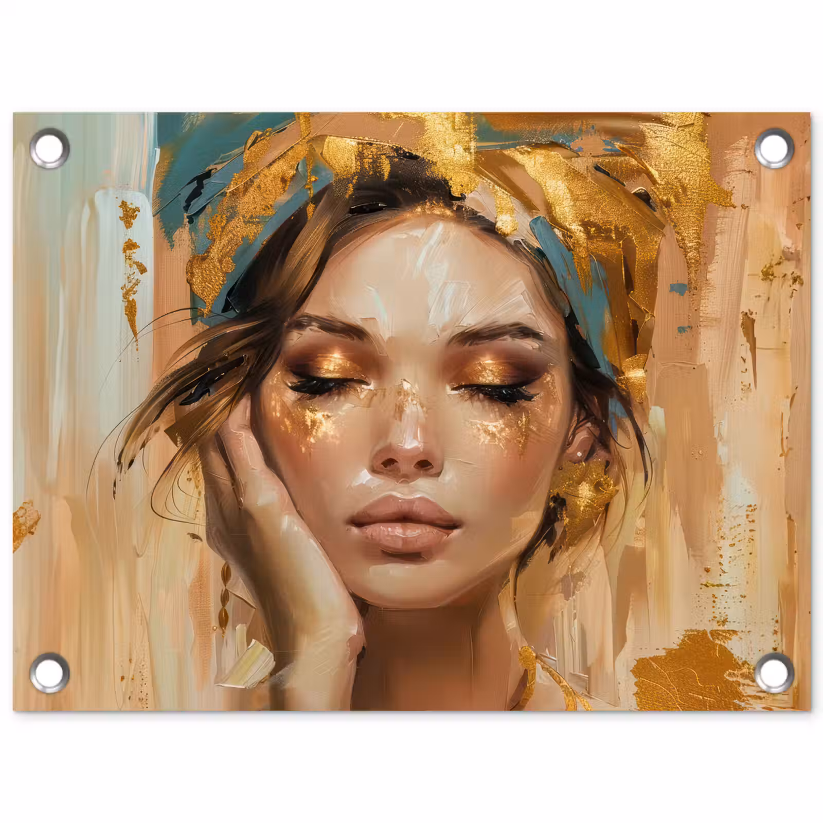 Tuinposter - Vrouwen - Portret - Luxe - Goud — 1