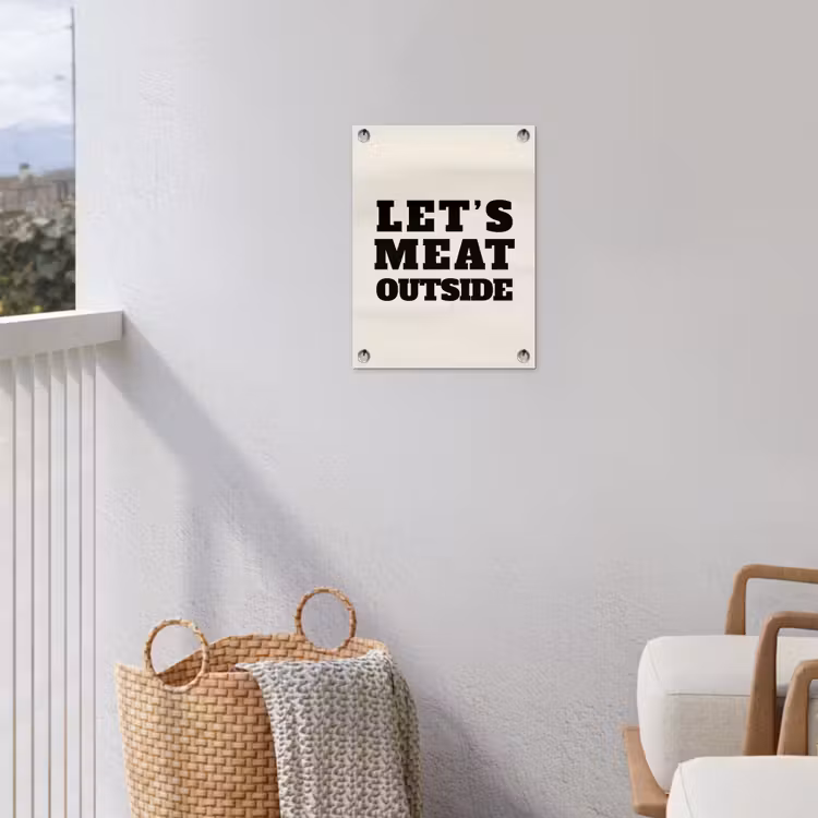 Tuinposter - Tekst - Blokletters - Zwart - Vlees — 3