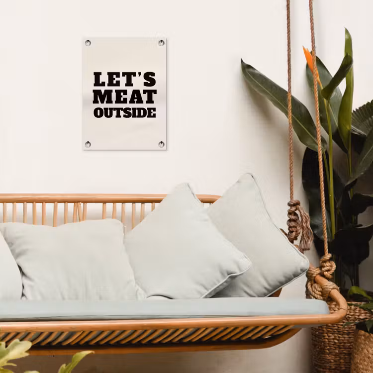 Tuinposter - Tekst - Blokletters - Zwart - Vlees — 5