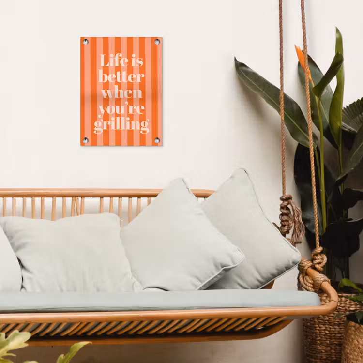 Tuinposter - Tekst - Gestreept - Oranje - Zomer — 5