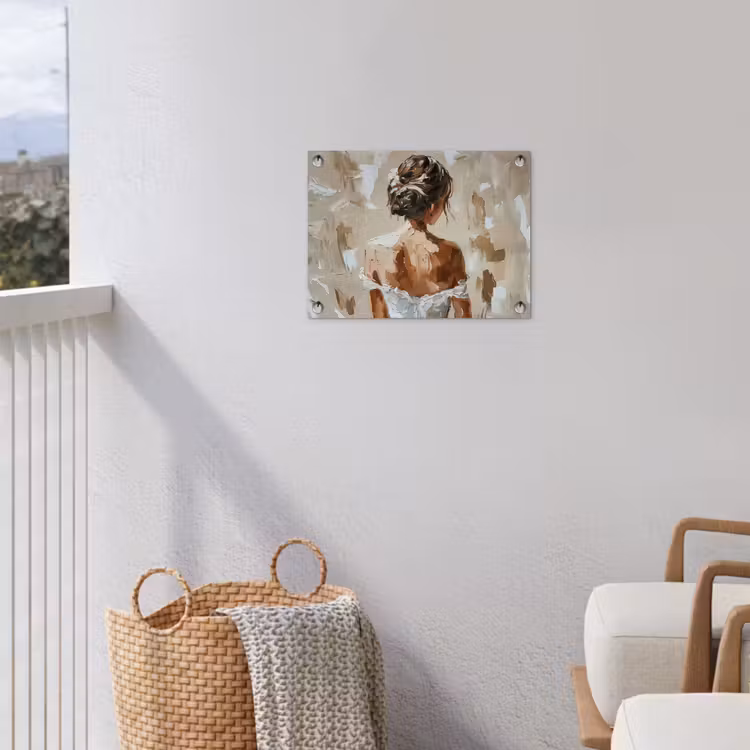 Tuinposter - Vrouw - Verf - Abstract - Beige - Modern — 3