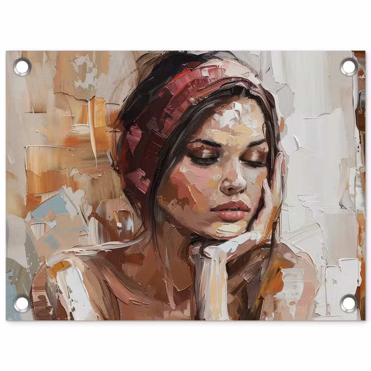 Tuinposter - Vrouw - Verflook - Portret - Modern — 1