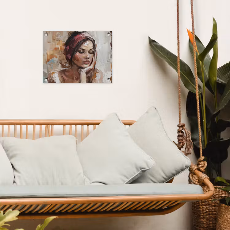 Tuinposter - Vrouw - Verflook - Portret - Modern — 5