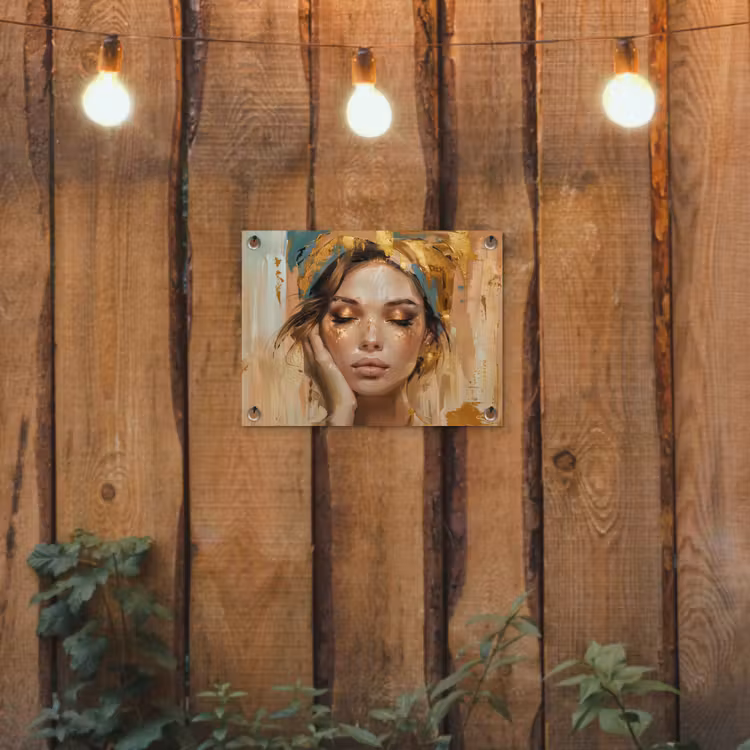 Tuinposter - Vrouwen - Portret - Luxe - Goud — 2