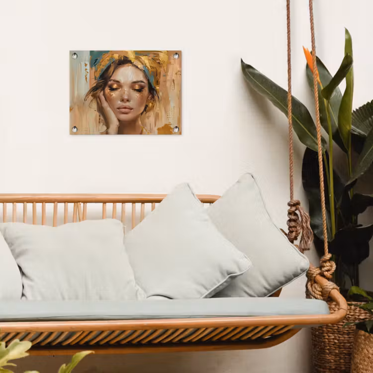 Tuinposter - Vrouwen - Portret - Luxe - Goud — 5