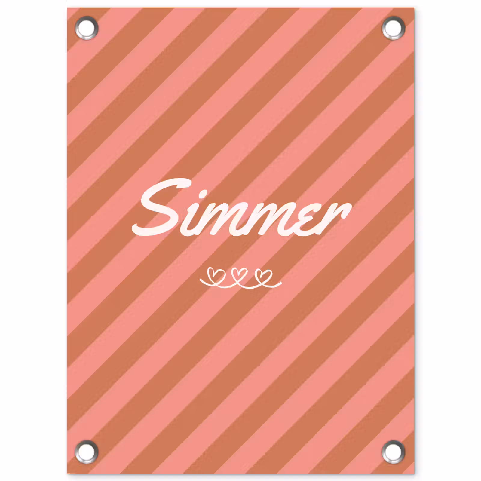 Tuinposter - Simmer - Hartjes - Strepen - Roze — 1