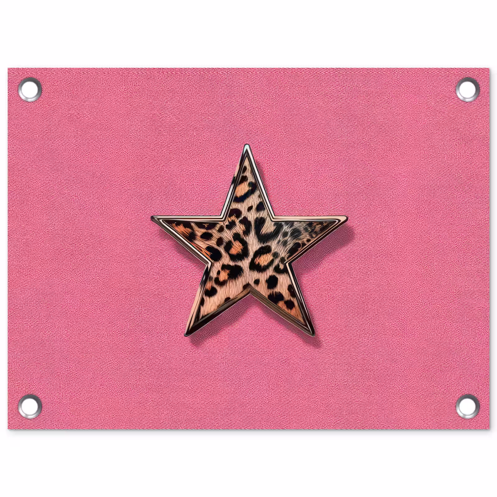 Tuinposter - Ster - Luipaard - Print - Roze — 1