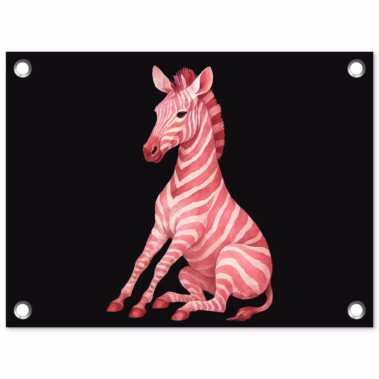 Tuinposter - Zebra - Roze - Gestreept — 1