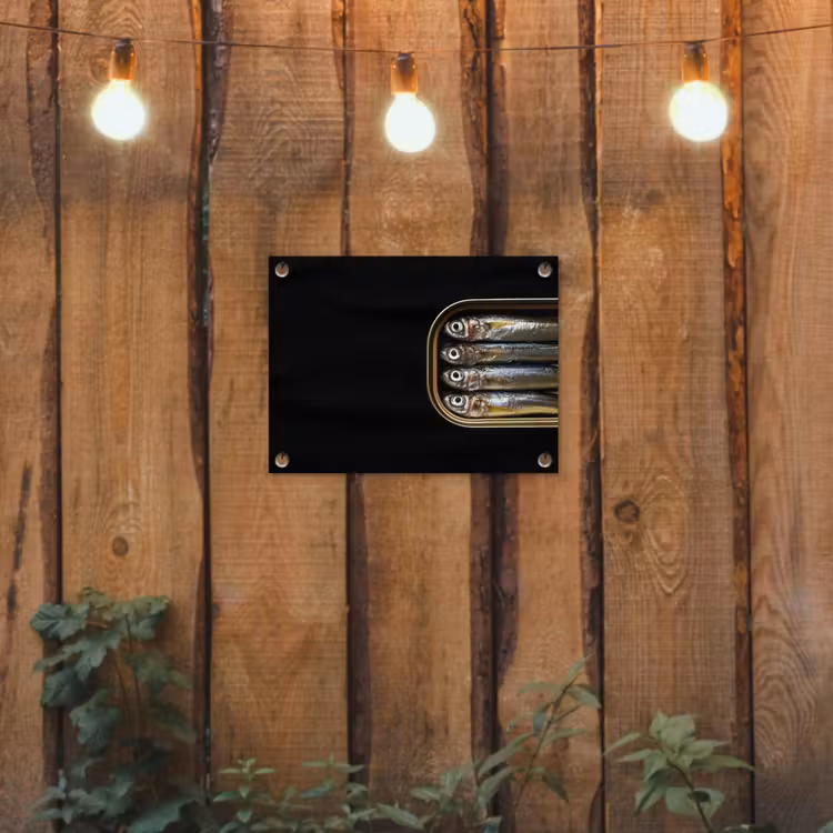 Tuinposter - Sardines - Blik - Zwart - Vissen — 2