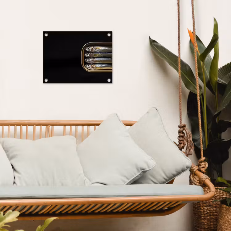 Tuinposter - Sardines - Blik - Zwart - Vissen — 5