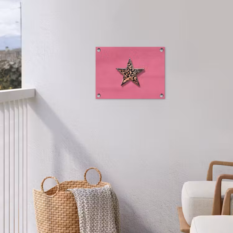 Tuinposter - Ster - Luipaard - Print - Roze — 3