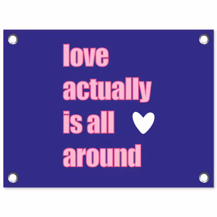Tuinposter - Tekst - Valentijn - Love - Blauw — 1