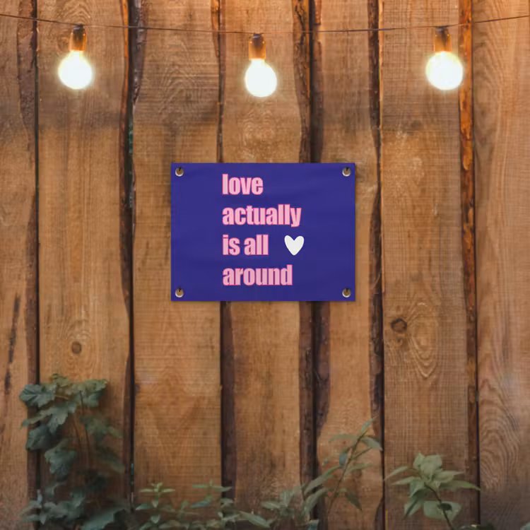 Tuinposter - Tekst - Valentijn - Love - Blauw — 2