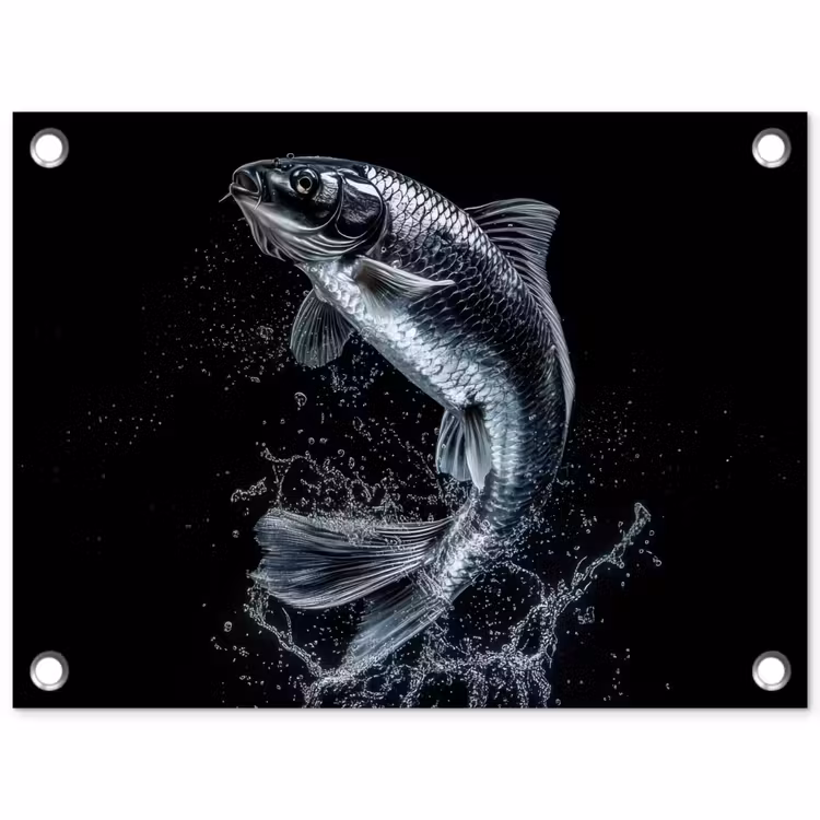 Tuinposter - Vis - Koi - Zwart - Water — 1