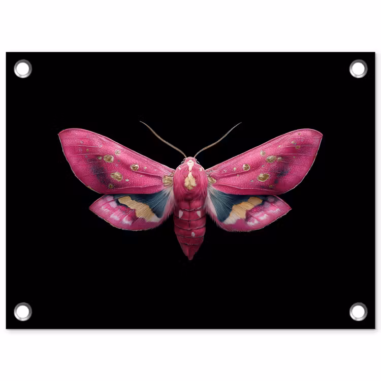 Tuinposter - Vlinder - Roze - Nachtvlinder — 1