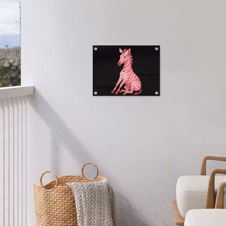 Tuinposter - Zebra - Roze - Gestreept — 3