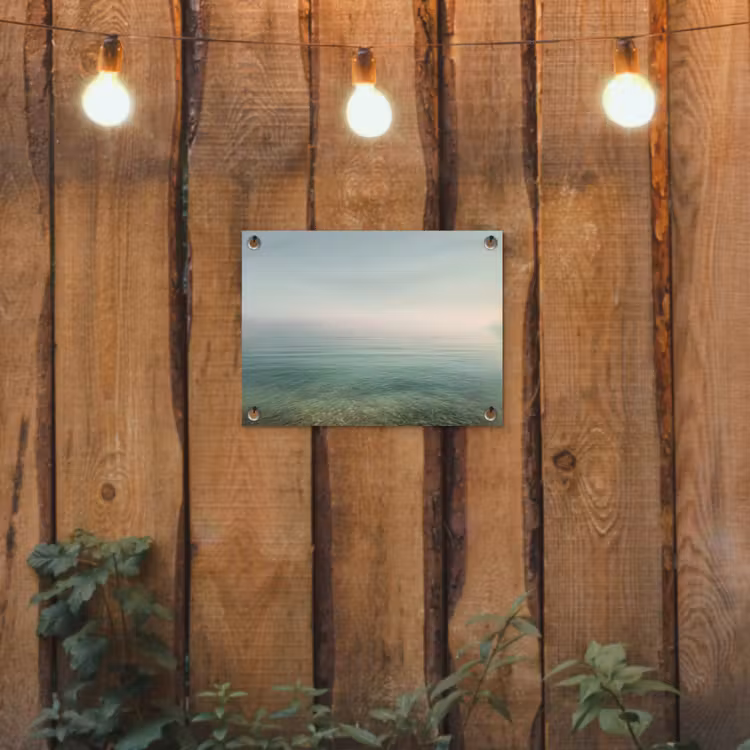 Tuinposter - Zee - Horizon - Blauw - Mist — 2