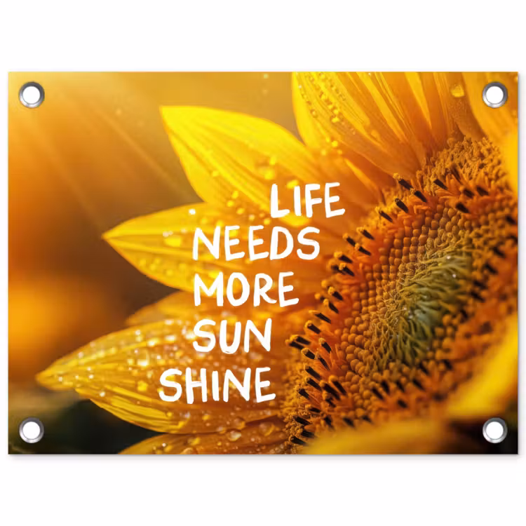 Tuinposter - Zonnebloem - Close up - Geel - Quote — 1