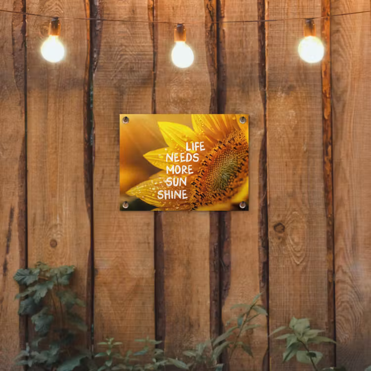 Tuinposter - Zonnebloem - Close up - Geel - Quote — 2