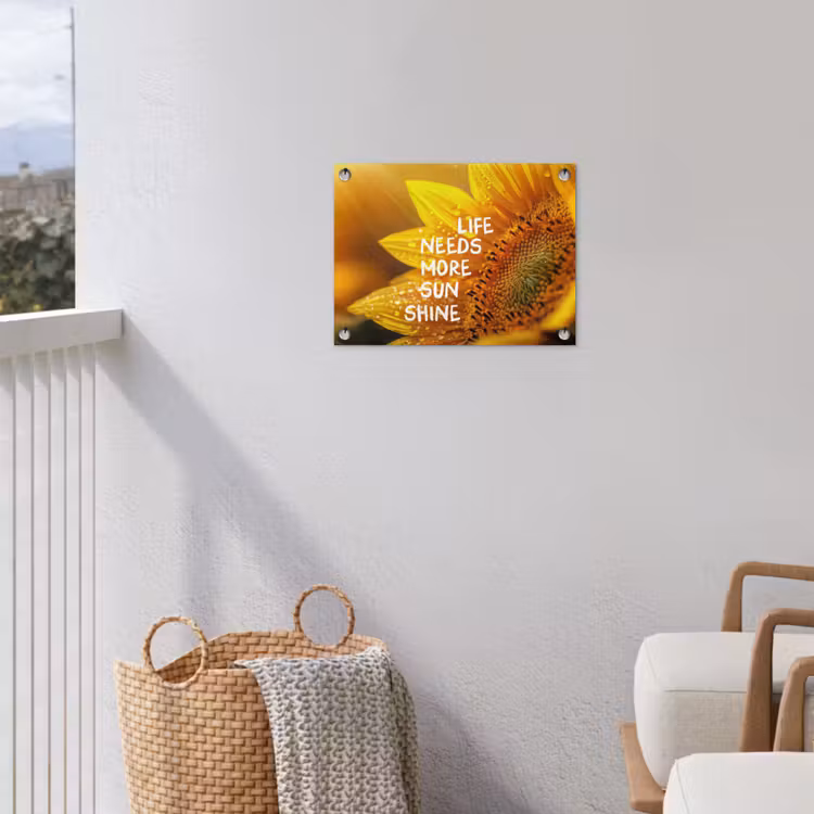 Tuinposter - Zonnebloem - Close up - Geel - Quote — 3