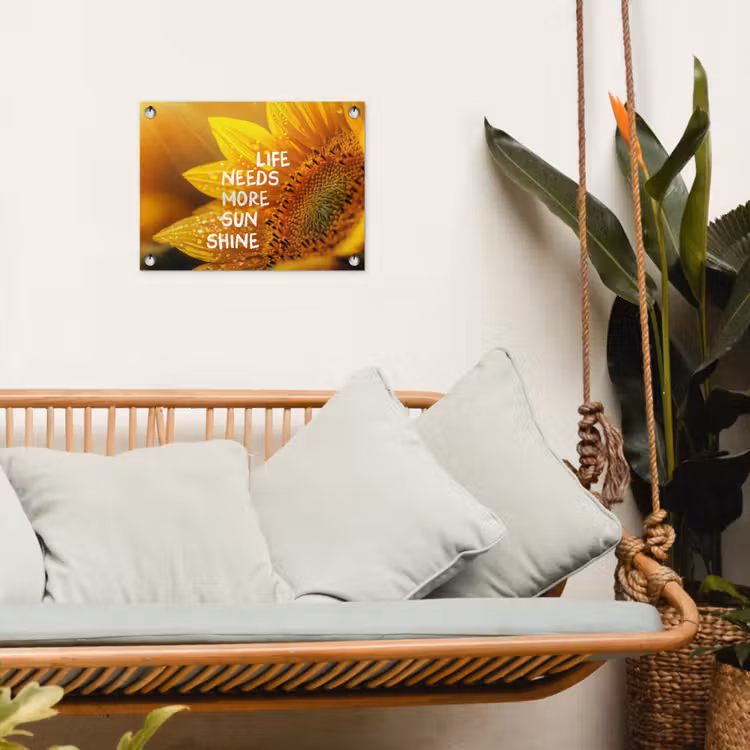 Tuinposter - Zonnebloem - Close up - Geel - Quote — 5