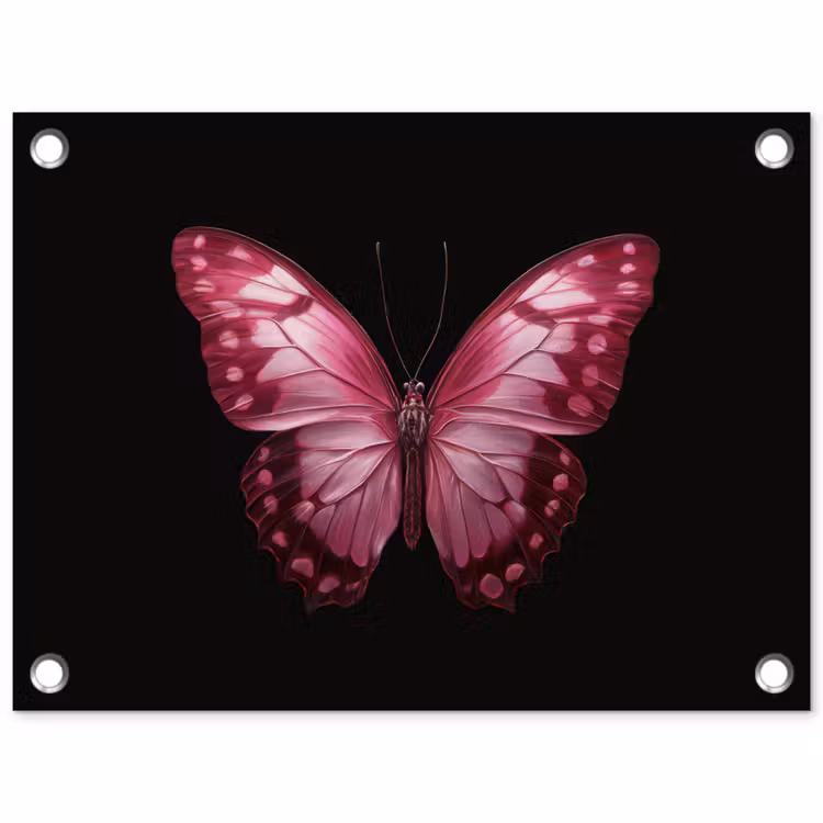 Tuinposter - Vlinder - Fuchsia - Grafisch — 1