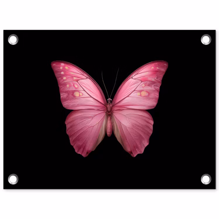 Tuinposter - Vlinder - roze - Elegant — 1