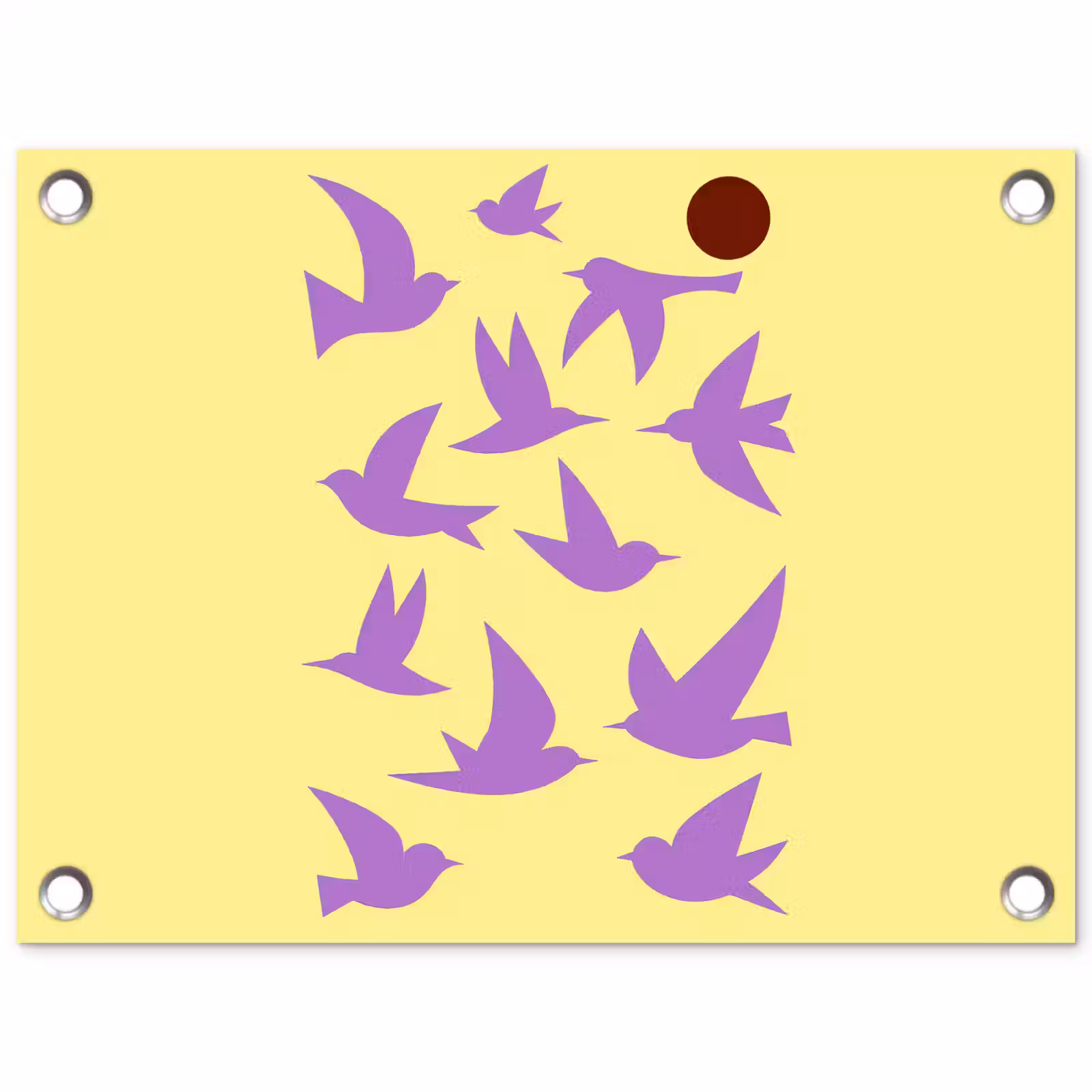 Tuinposter - Vogels - Cirkel - Geel - Beweging — 1