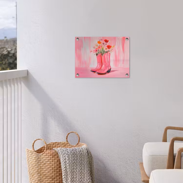 Tuinposter - Roze - Bloemen - Cowboy — 3