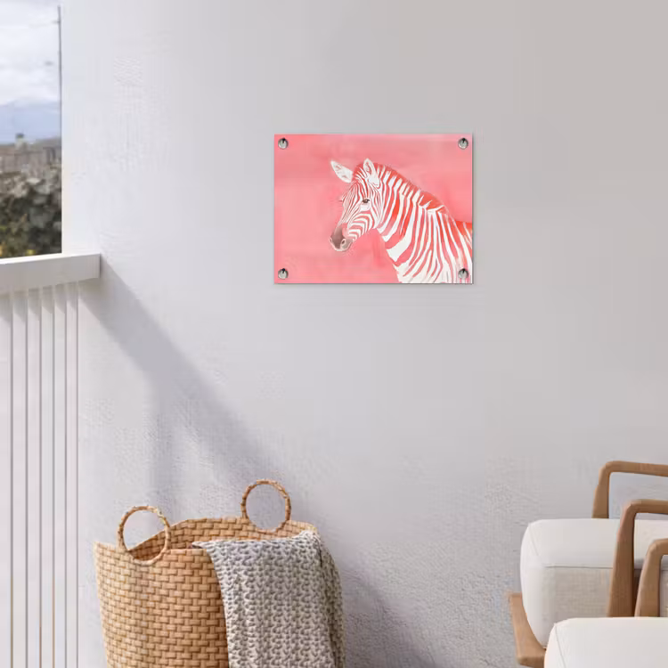Tuinposter - Zebra - Pink - Verf — 3