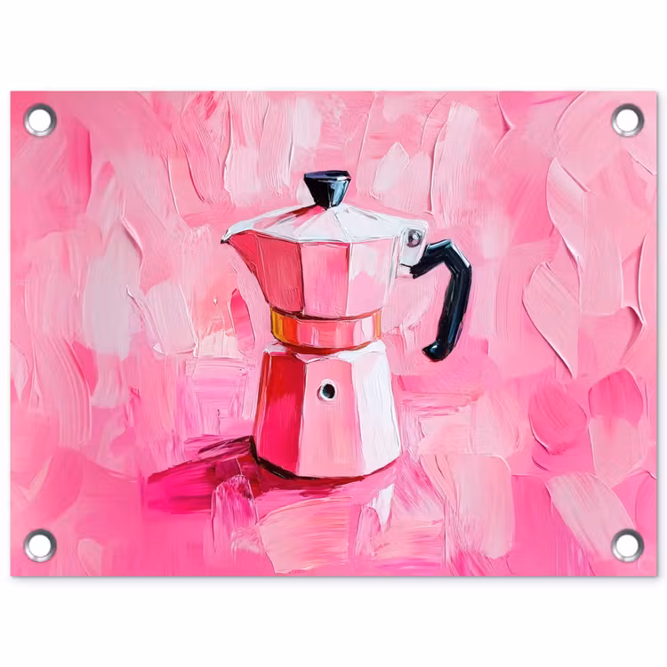 Tuinposter - Roze - Verf - Coffee — 1