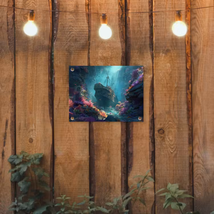 Tuinposter - Schip - Hout - Koraalriffen - Zonlicht — 2