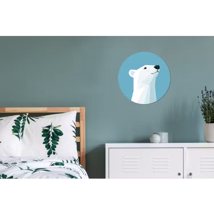 Wandcirkel - Aluminium - Ijsbeer - Lichtblauw - Minimalistisch — 4