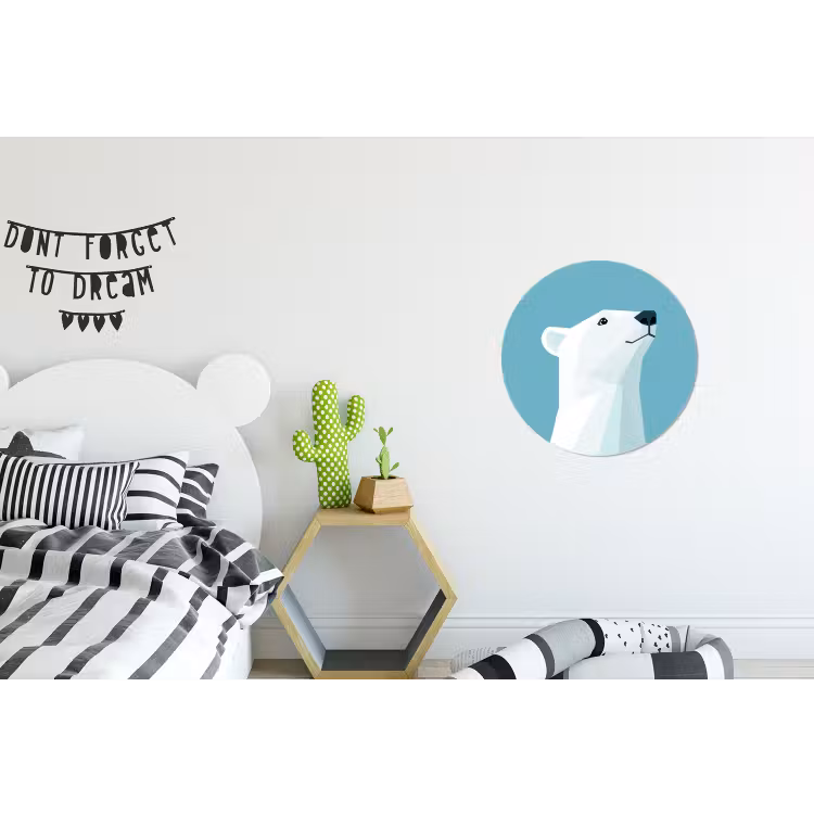 Wandcirkel - Aluminium - Ijsbeer - Lichtblauw - Minimalistisch — 5