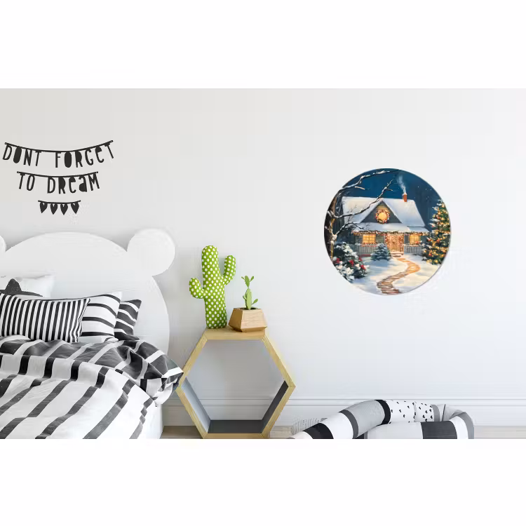 Wandcirkel - Aluminium - Kerst - Kerstboom - Winter - Huis - Sneeuw — 5