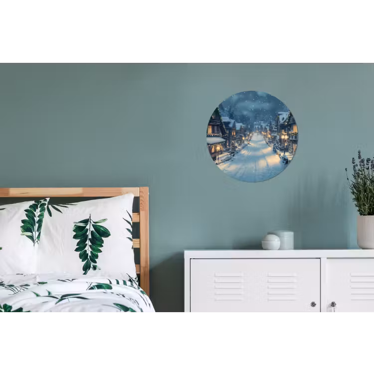 Wandcirkel - Aluminium - Kerstdorp - Kerst - Sneeuw - Winter — 4
