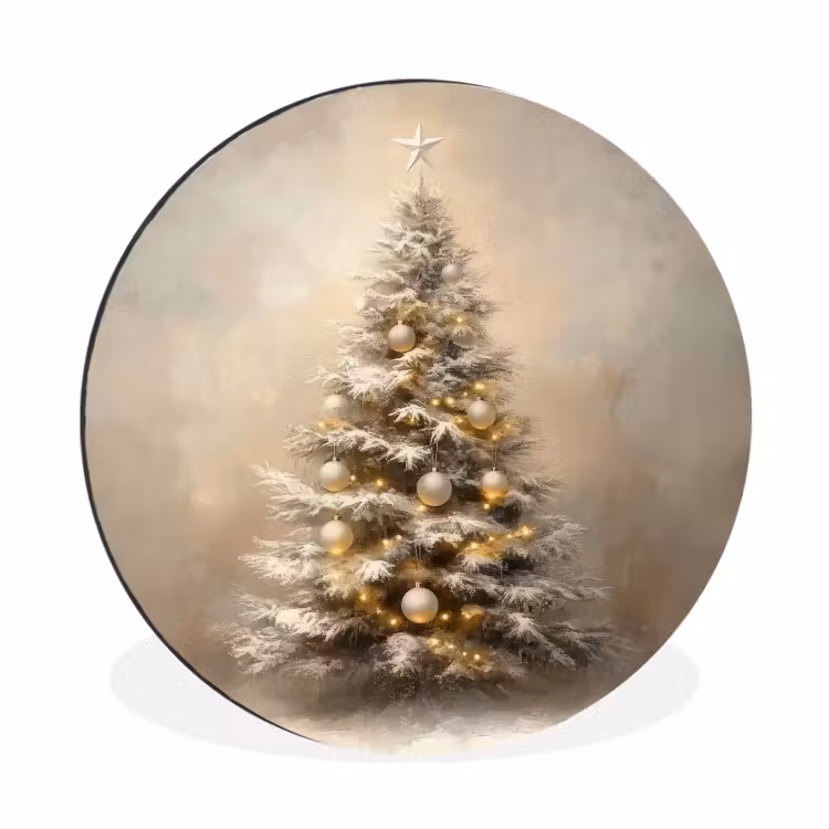 Wandcirkel - Aluminium - Kerst - kerstboom - Sneeuw - Art — 1