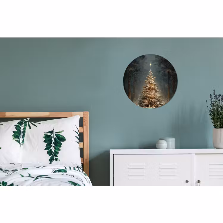 Wandcirkel - Aluminium - Kerstboom - Bos - Sneeuw - meerkleurig — 4