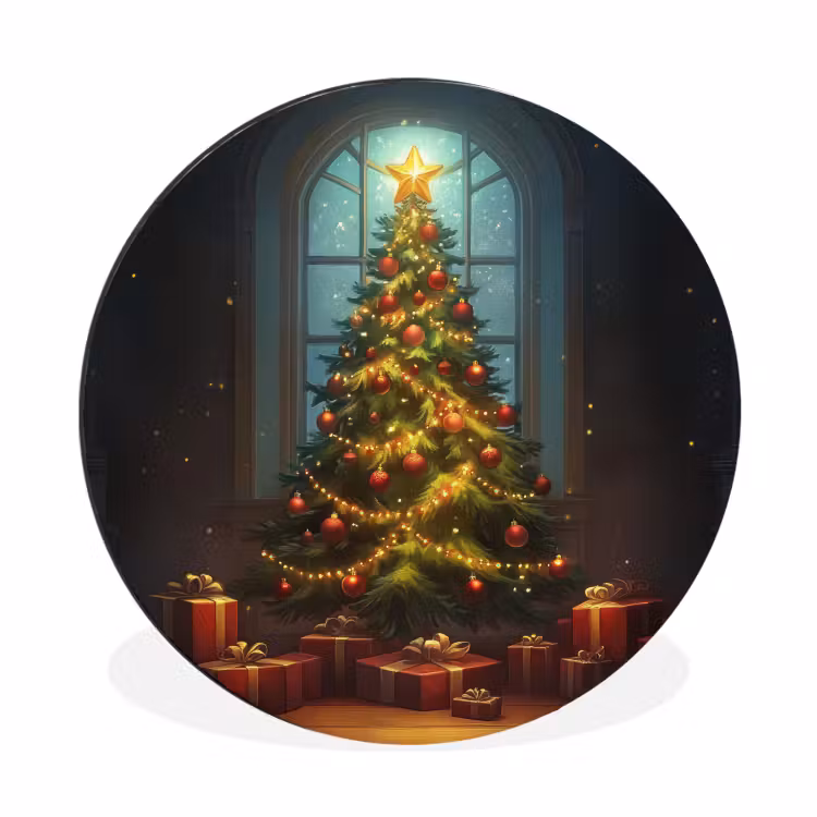 Wandcirkel - Aluminium - Kerstboom - Cadeau - Kerst - Winter — 1