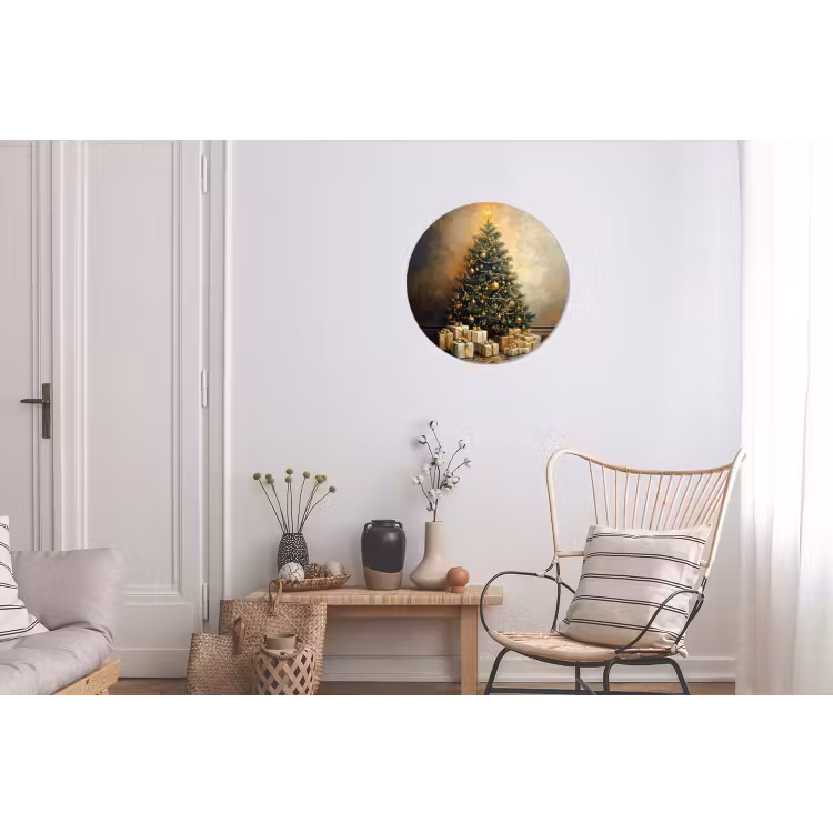 Wandcirkel - Aluminium - Kerstboom - Cadeaus - Goud — 2