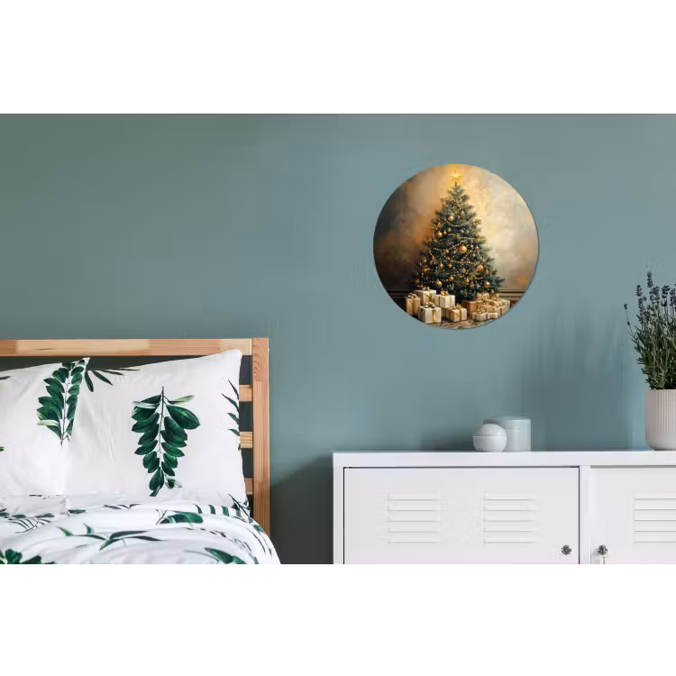 Wandcirkel - Aluminium - Kerstboom - Cadeaus - Goud — 4