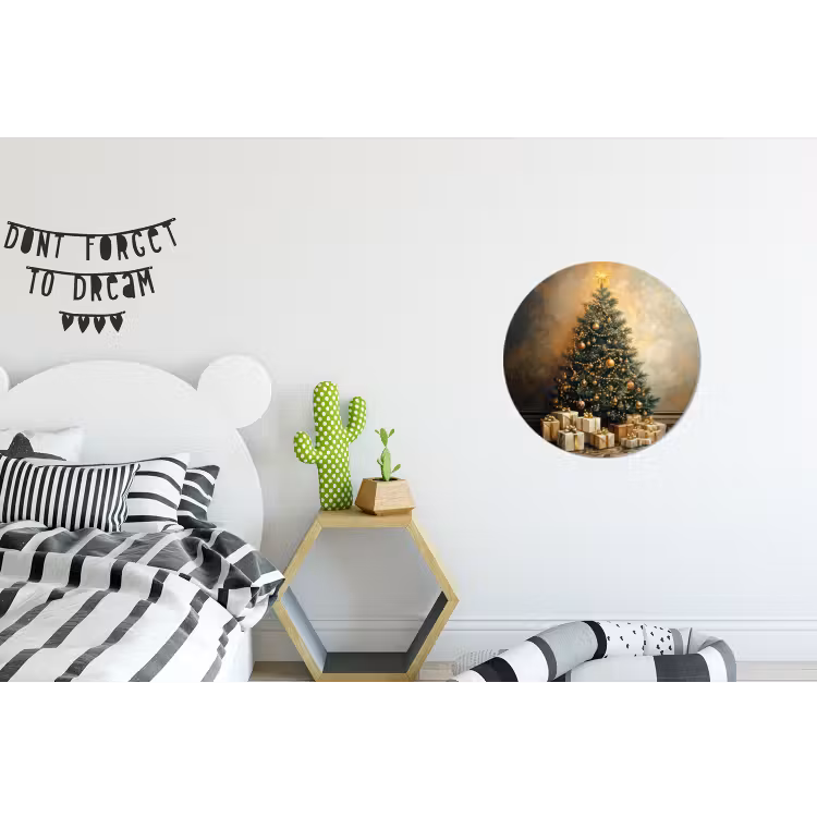 Wandcirkel - Aluminium - Kerstboom - Cadeaus - Goud — 5