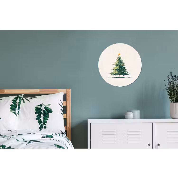 Wandcirkel - Aluminium - Kerstboom - Illustratie - Ster - Sneeuw — 4