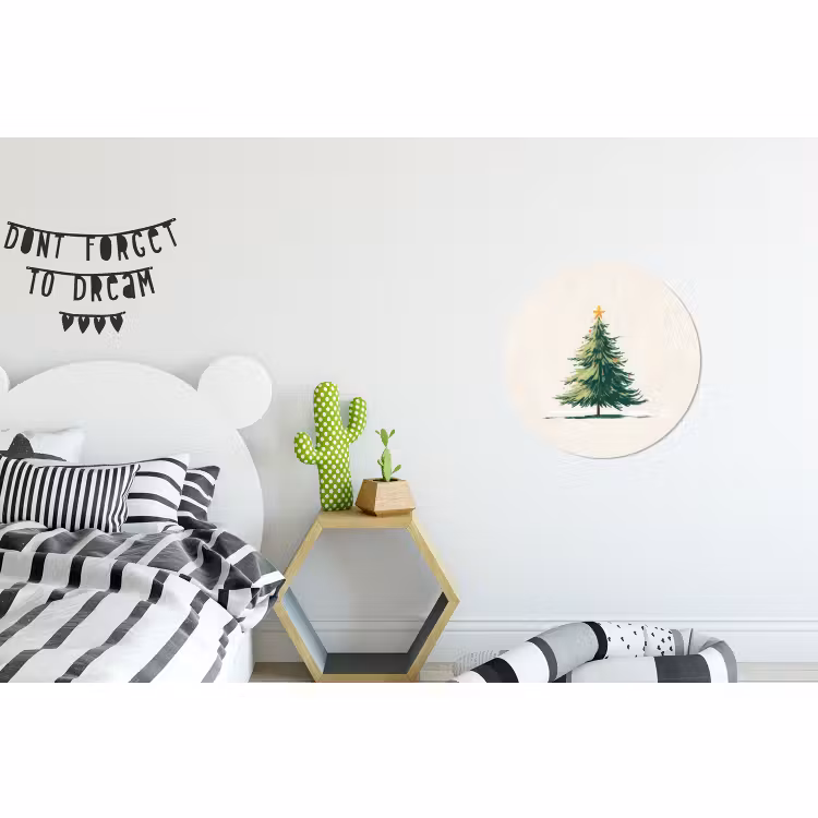 Wandcirkel - Aluminium - Kerstboom - Illustratie - Ster - Sneeuw — 5
